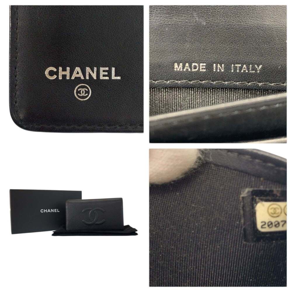 CHANEL Black Leather Logo Wallet - Picture 3 of 9
